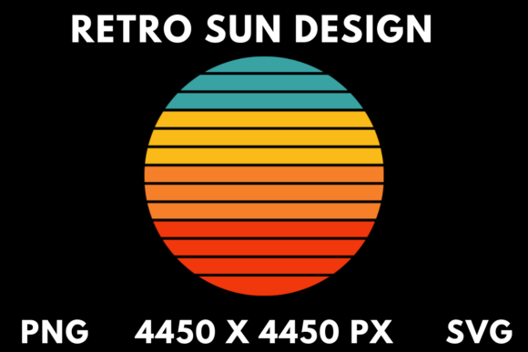 Attractive Retro Sun Design PNG SVG