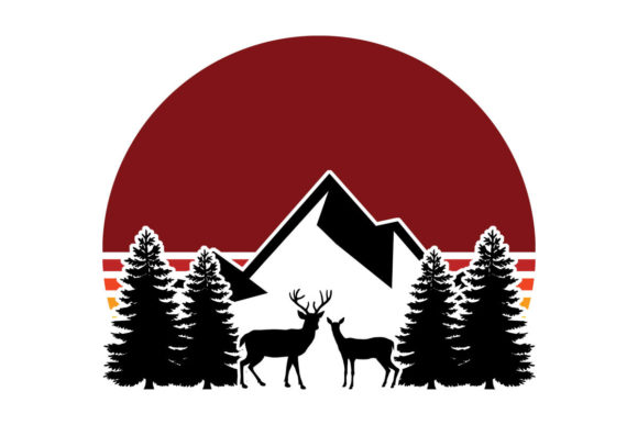 Deer Mountain Retro Sunset