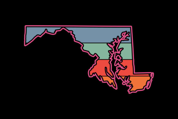 Maryland State Retro Sunset