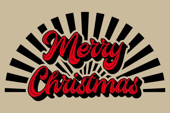 Retro Merry Christmas Sunburst SVG EPS