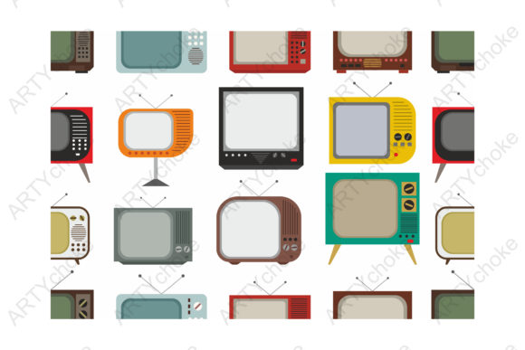 Retro TV Seamless Pattern. SVG File