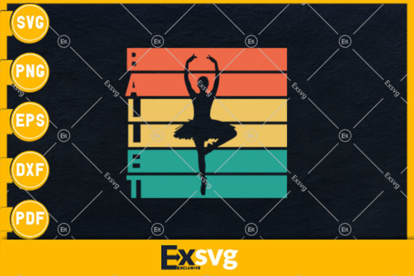 Retro Vintage Ballet Silhouette