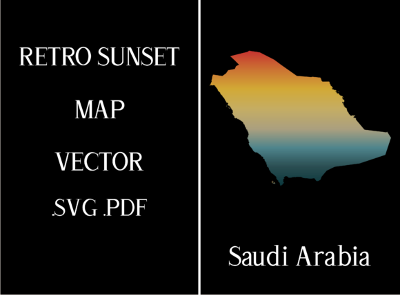 Saudi Arabia Retro Sunset Map: A Designer's Review