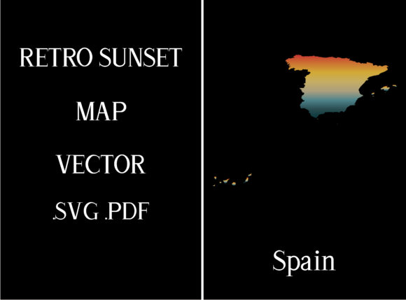 Spain Retro Sunset Map: A Designer's Review for Embroidery