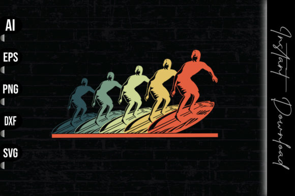 Surfing Surfboard Vintage Retro